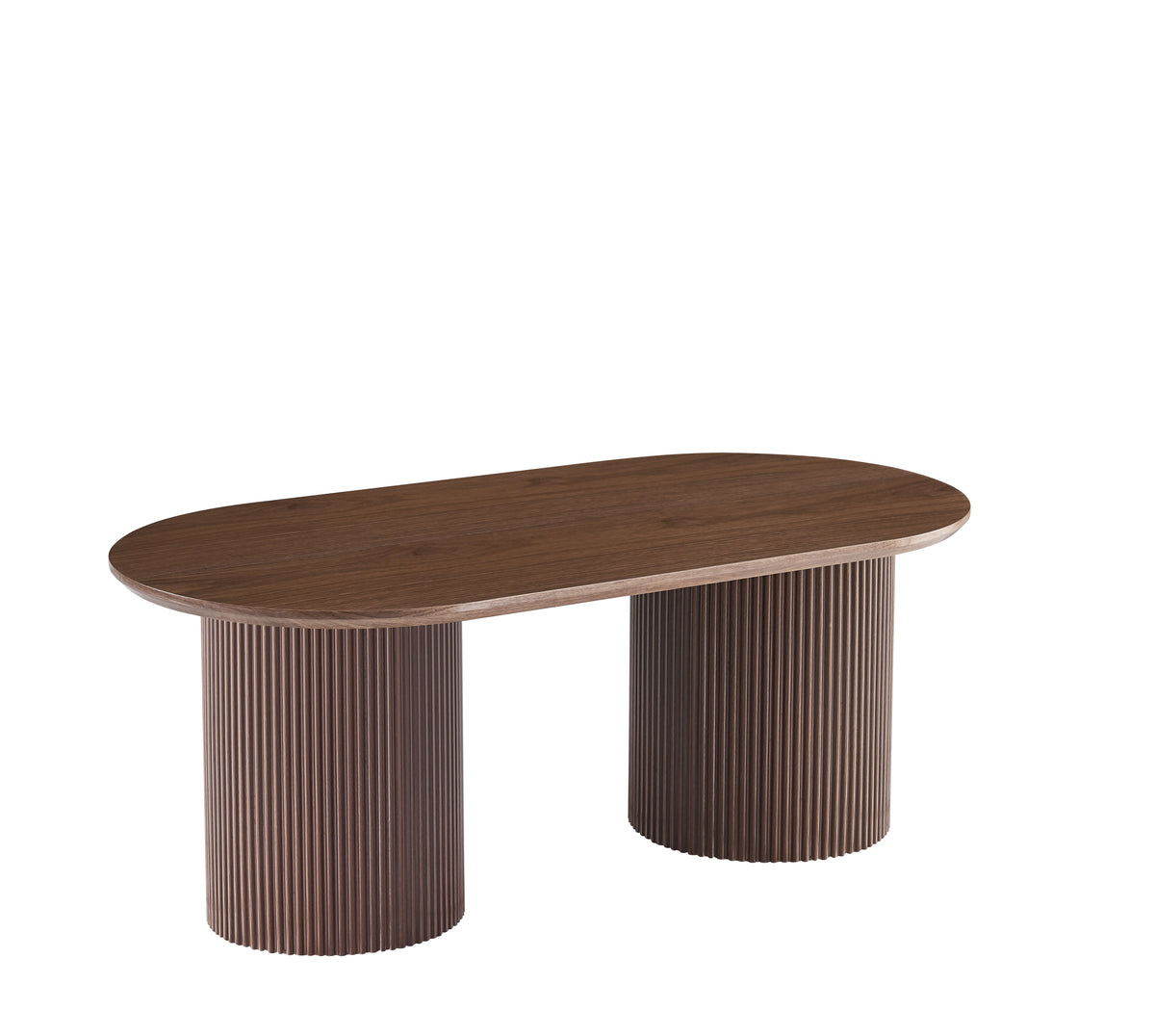 Table Basse Kinshasa Pied métal Effet Noyer Plateau Effet Bois Noyer 120X60X45Cm