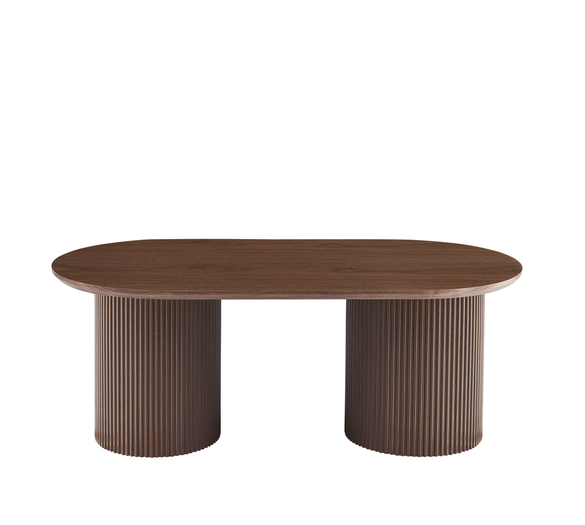 Table Basse Kinshasa Pied métal Effet Noyer Plateau Effet Bois Noyer 120X60X45Cm