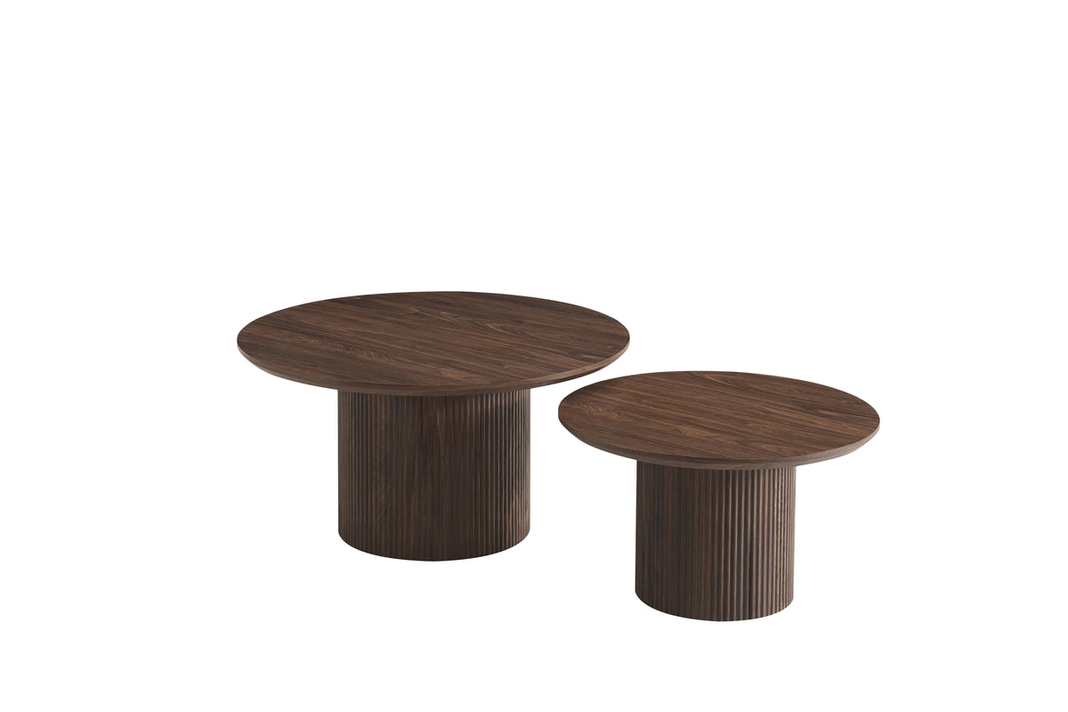 Table Basse Minali Plateau Mdf Effet Noyer Pied Mdf Effet Noyer
