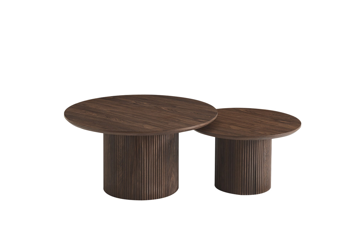 Table Basse Minali Plateau Mdf Effet Noyer Pied Mdf Effet Noyer