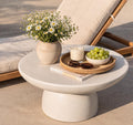 Table Basse Galet Fibre De Verre Renforcee Effet Travertin Mat