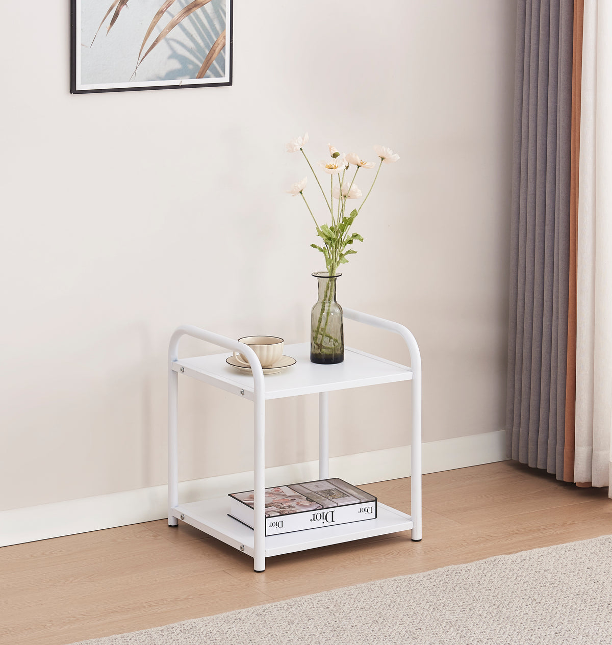 Chevet Astra Epoxy - 42x39x46, Blanc