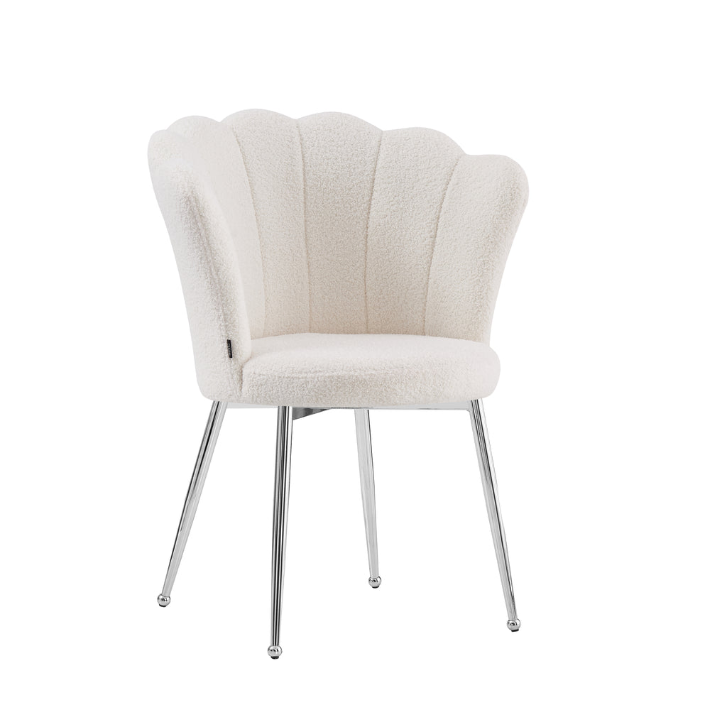 Chaise Nymphea Chrome Molletonne Doudou chrome avec pieds chromés