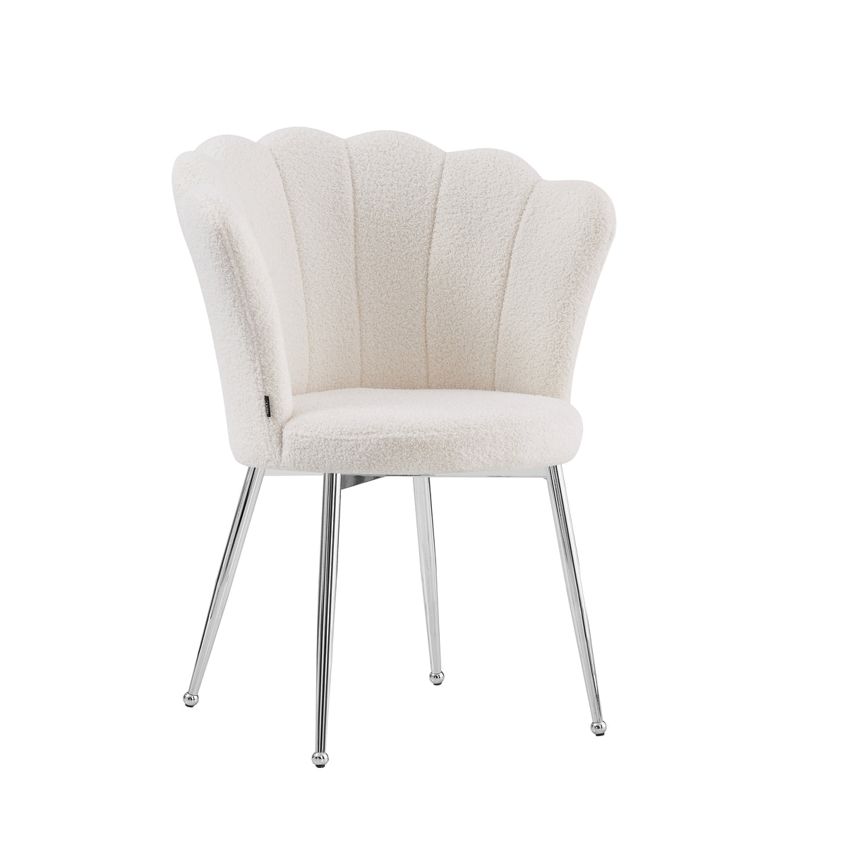 Chaise Nymphea Chrome Molletonne Doudou chrome avec pieds chromés