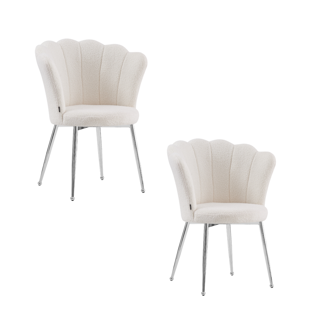 Chaise Nymphea Chrome Molletonne Doudou chrome avec pieds chromés