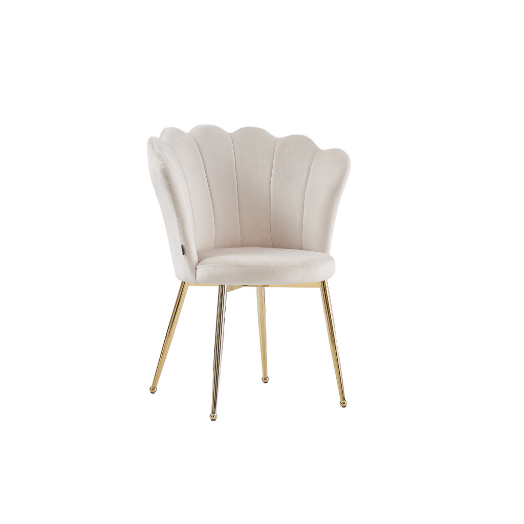 Chaise Nymphea Gold Velours - Beige