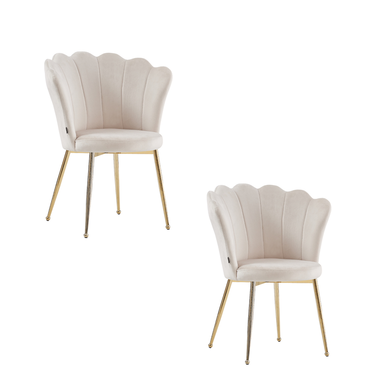 Chaise Nymphea Gold Velours - Beige