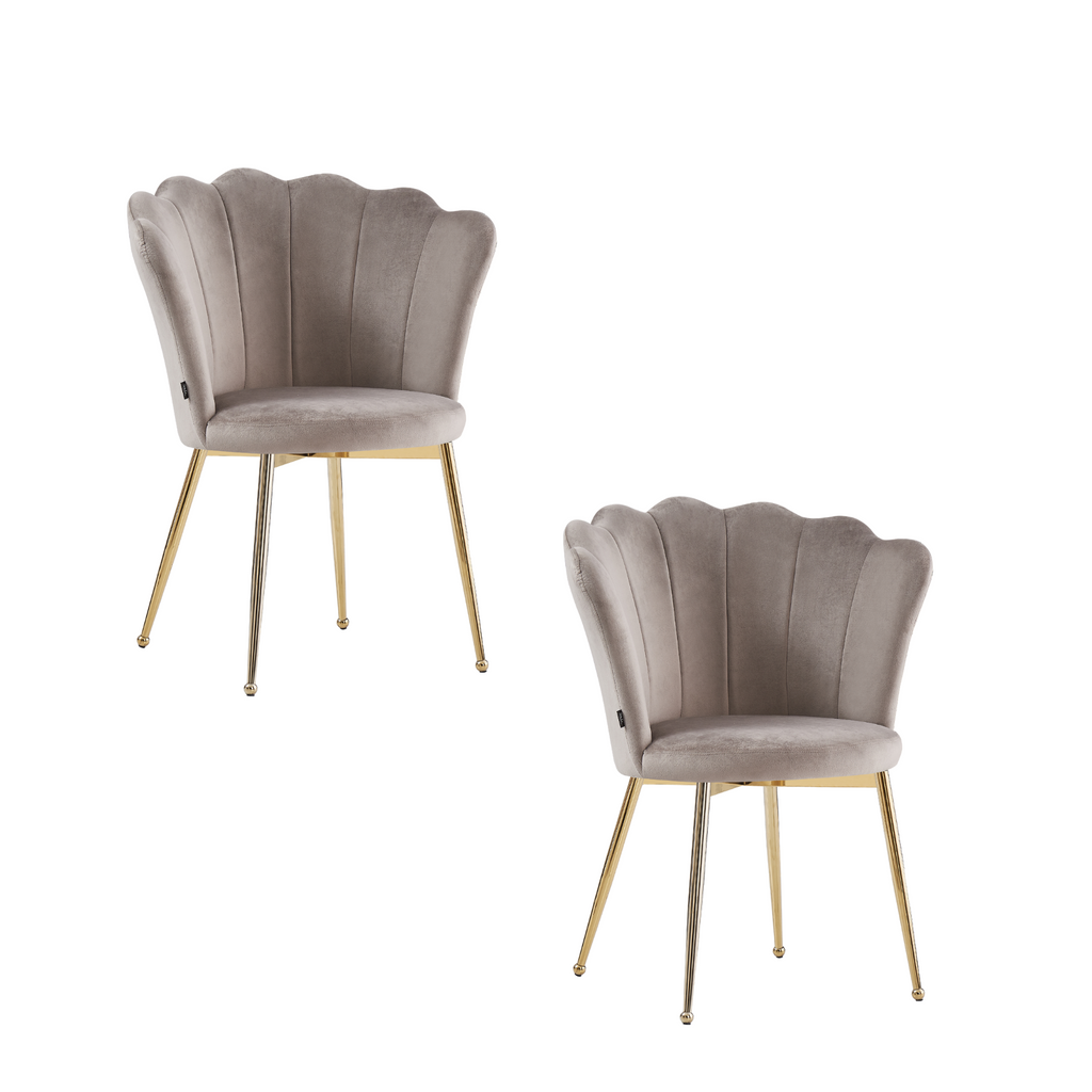 Chaise Nymphea Gold Velours - Moka