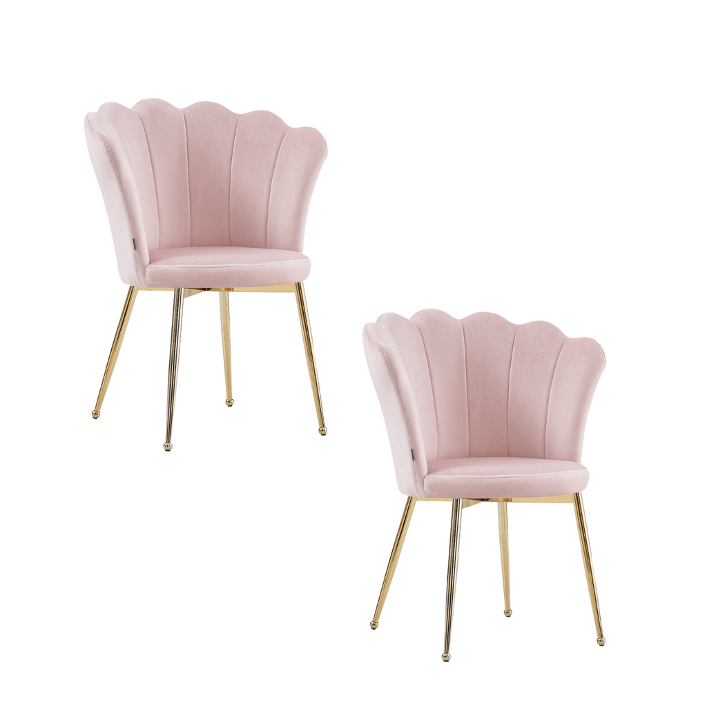 Chaise Nymphea Gold Velours - Rose