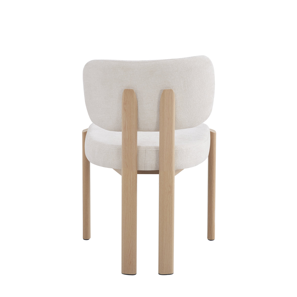 Chaise Baguette Pied Effet Bois Tissus Serge Chenille - Beige
