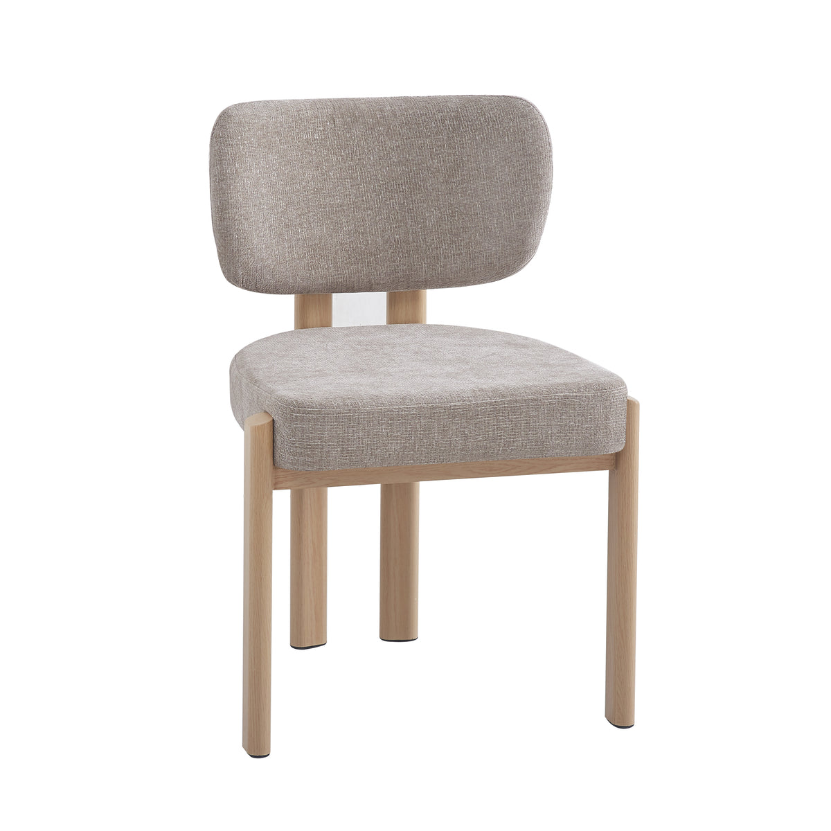 Chaise Baguette Pied Effet Bois Tissus Serge Chenille - Moka