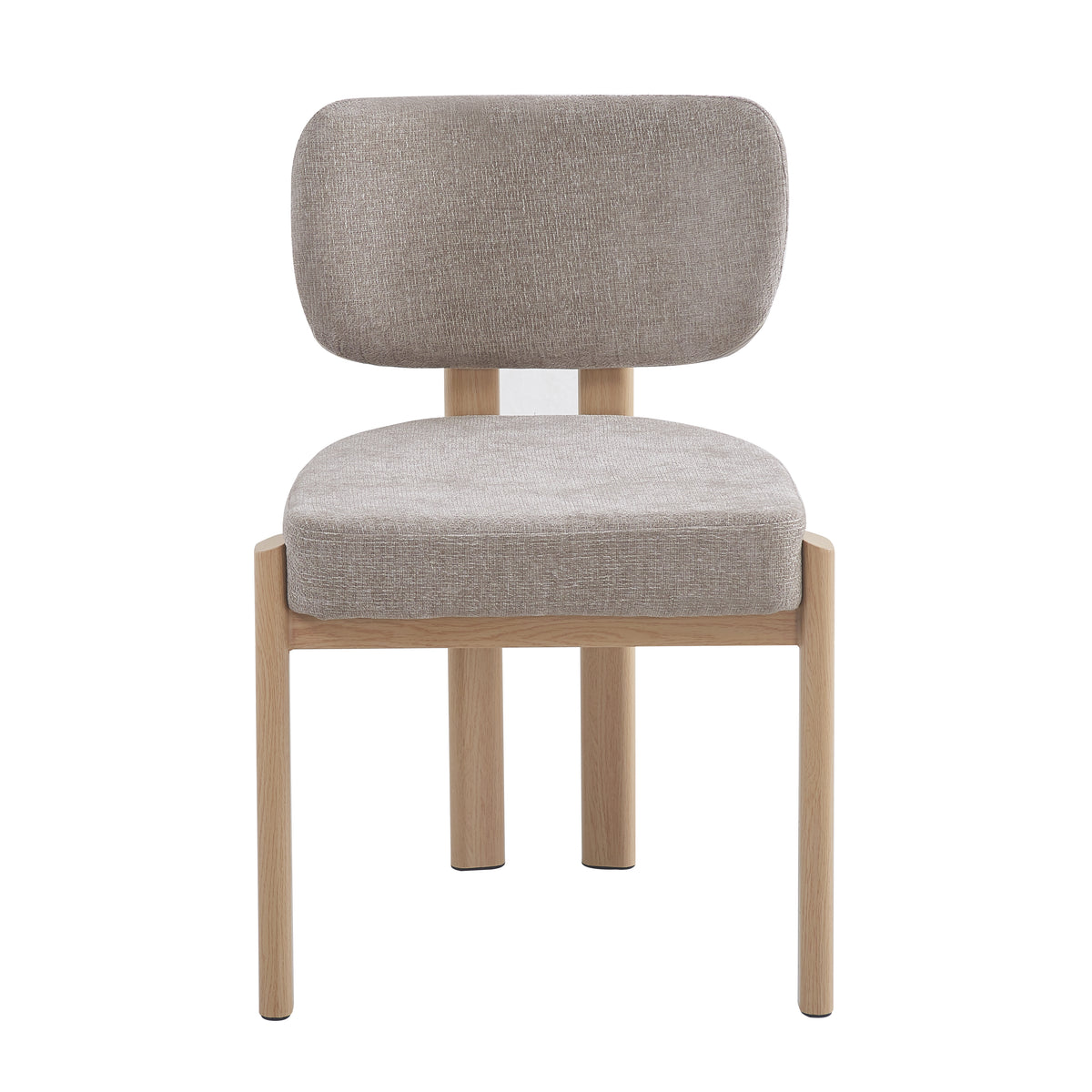 Chaise Baguette Pied Effet Bois Tissus Serge Chenille - Moka
