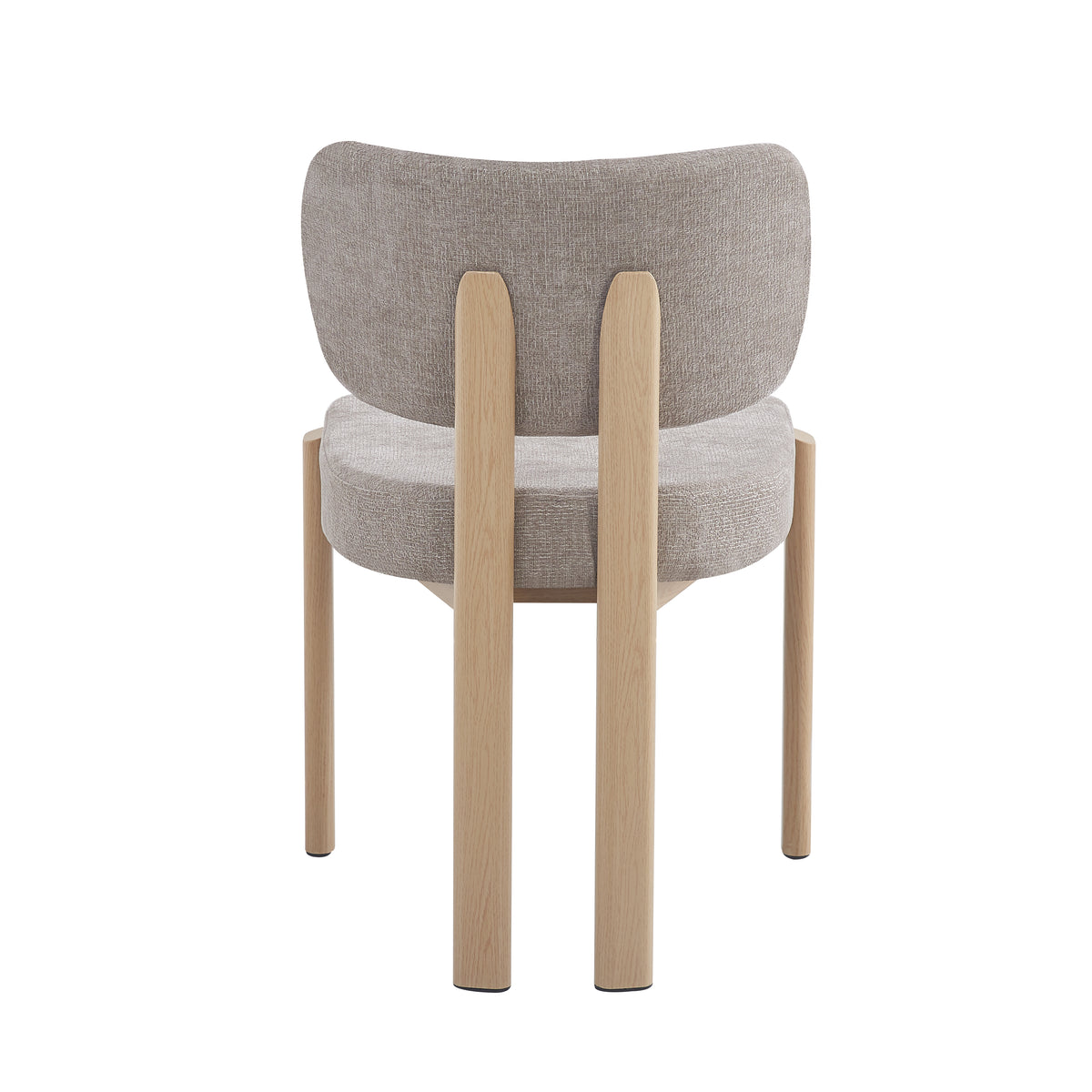Chaise Baguette Pied Effet Bois Tissus Serge Chenille - Moka