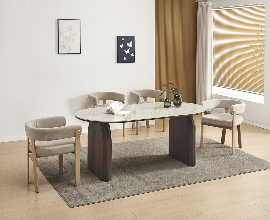 Chaise Alia en tissu 3D – Structure chêne