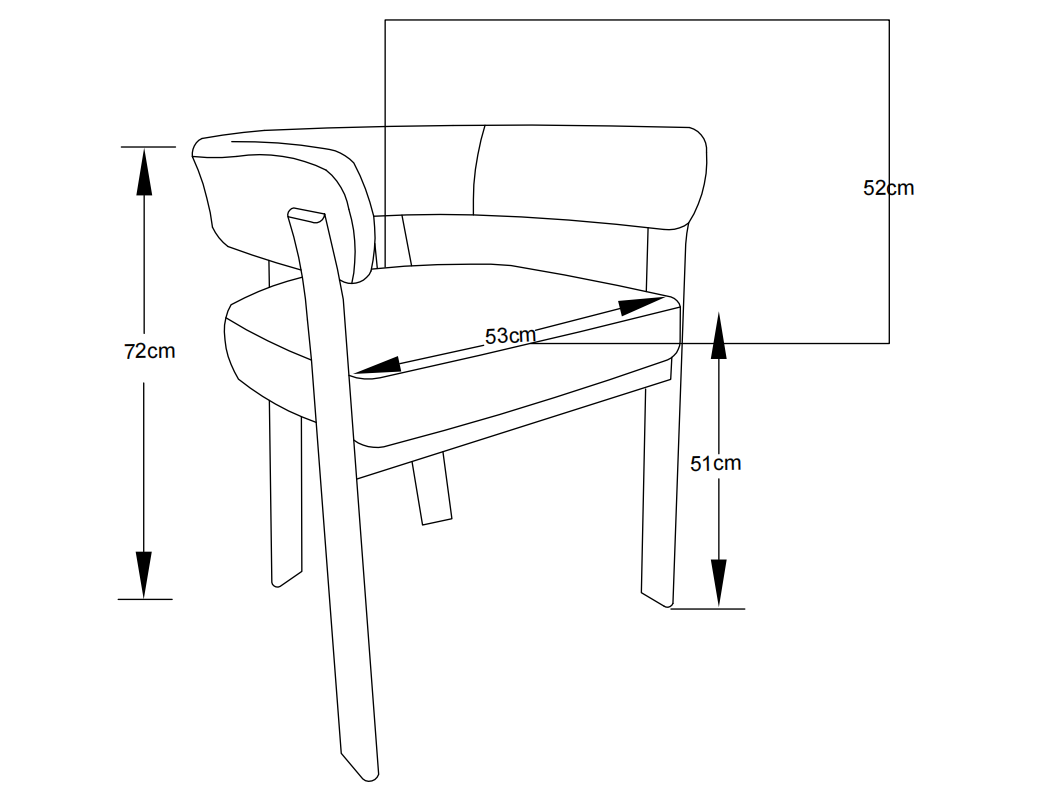 Chaise Alia en tissu 3D – Structure chêne