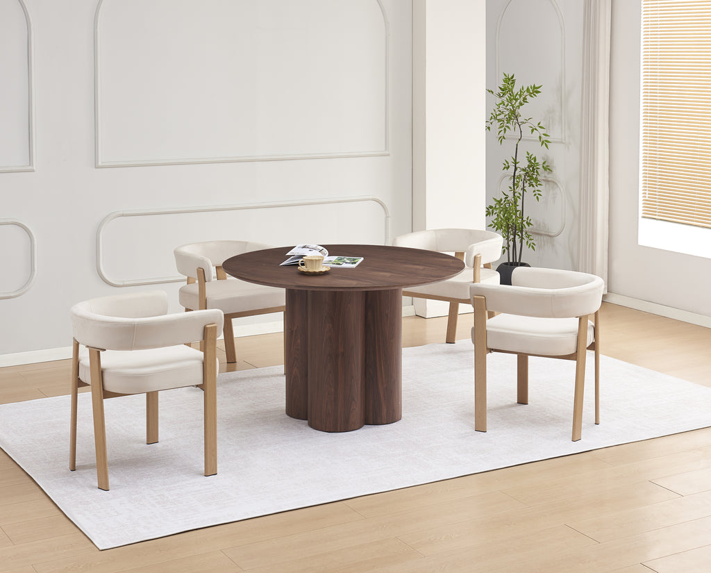 Chaise Alia en tissu 3D – Structure chêne