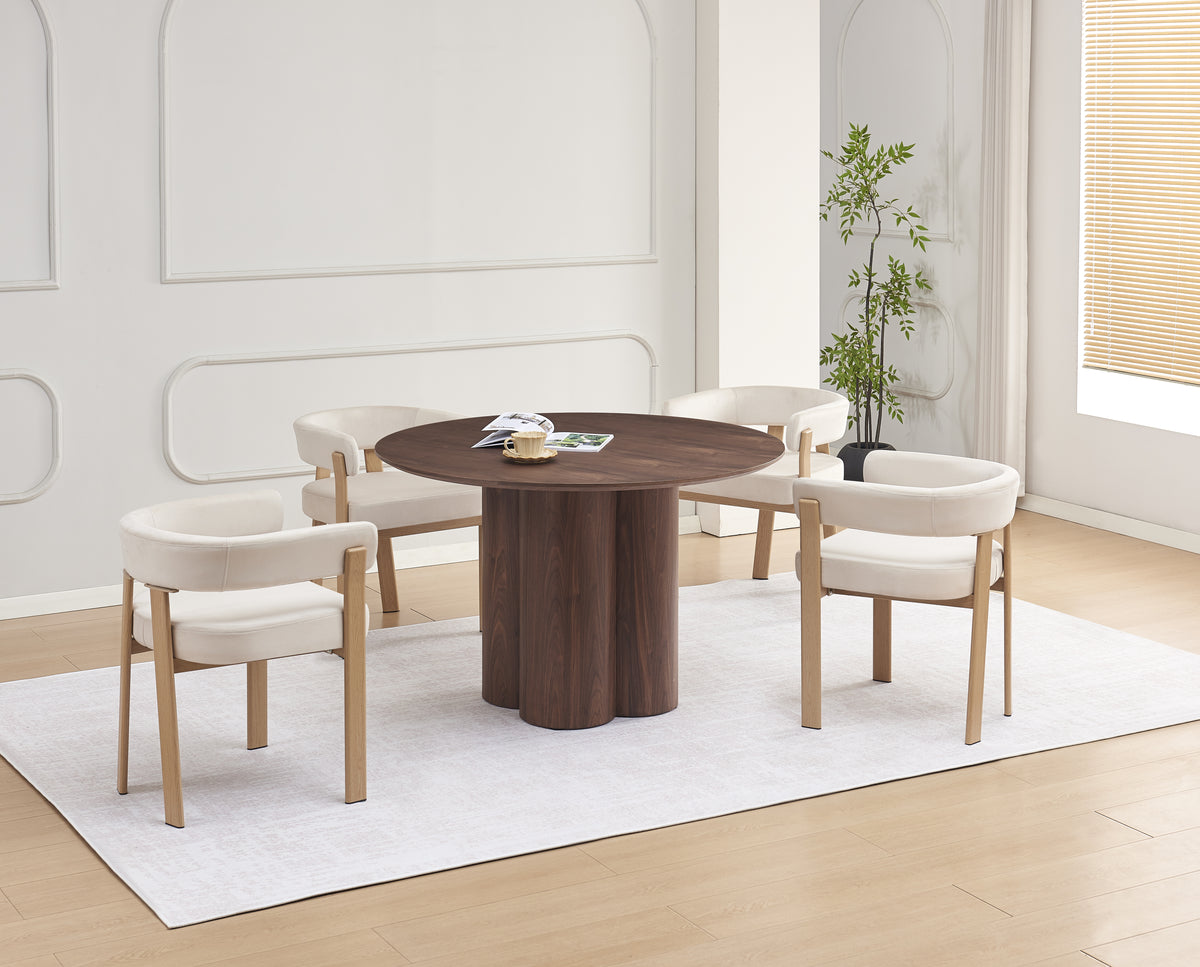 Chaise Alia en tissu 3D – Structure chêne