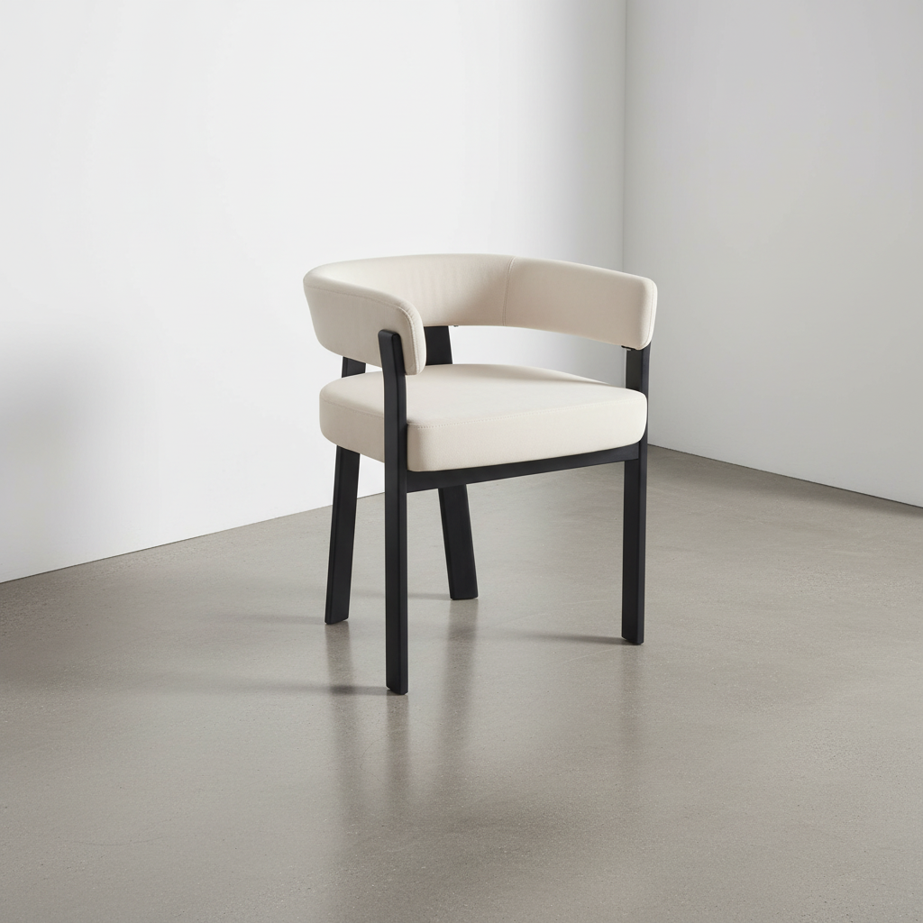 Chaise Alia en tissu 3D – Structure noire