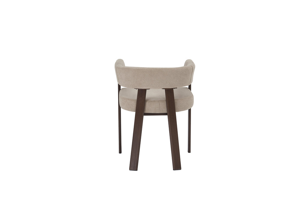Chaise Alia en tissu 3D – Structure noyer