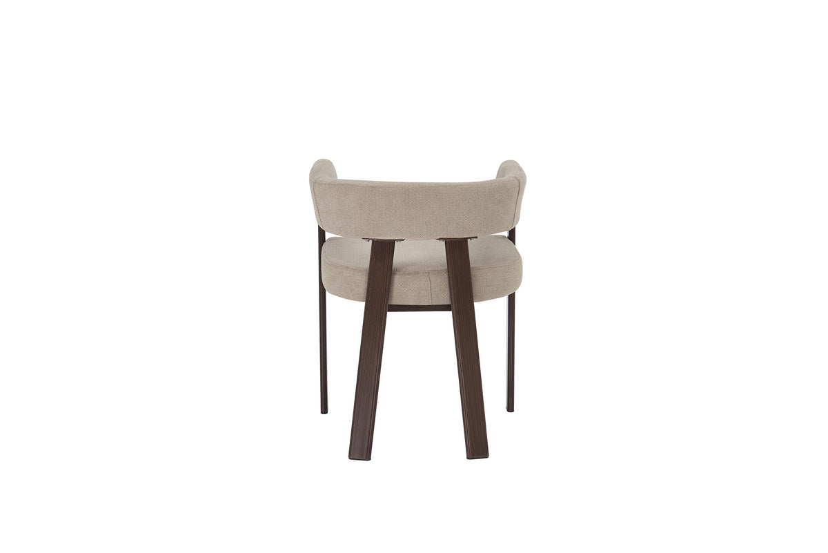 Chaise Alia en tissu 3D – Structure noyer