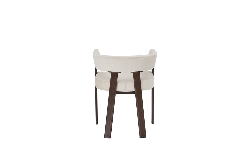 Chaise Alia en tissu 3D – Structure noyer