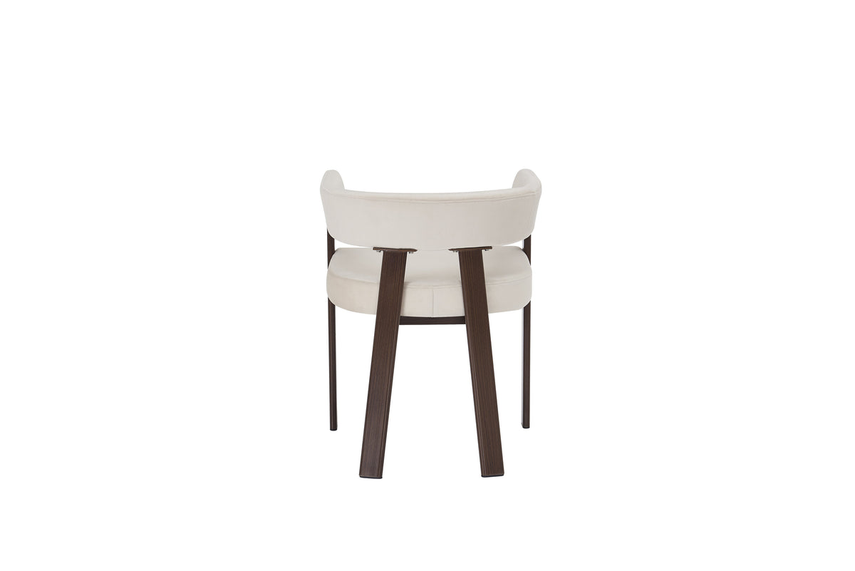Chaise Alia en tissu 3D – Structure noyer