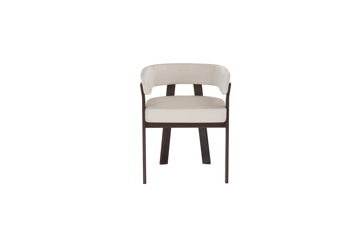 Chaise Alia en tissu 3D – Structure noyer
