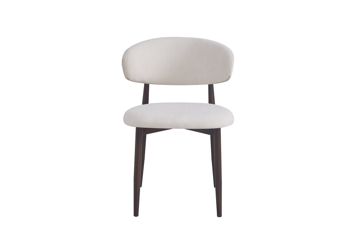 Chaise Lucile Pied Effet Noyer Grain - Beige