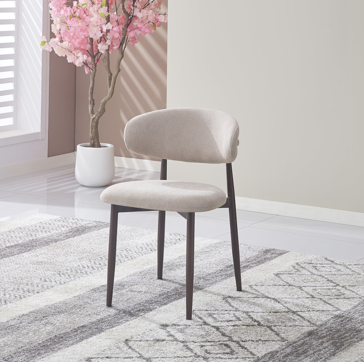 Chaise Lucile Pied Effet Noyer Grain - Moka