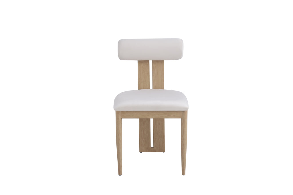 Chaise Tiffany pieds Effet Bois Velours beige