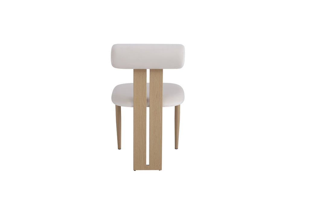 Chaise Tiffany pieds Effet Bois Velours beige