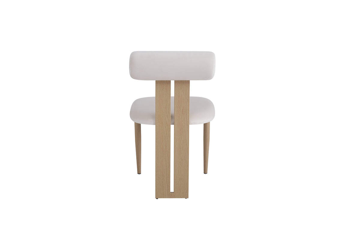 Chaise Tiffany pieds Effet Bois Velours beige