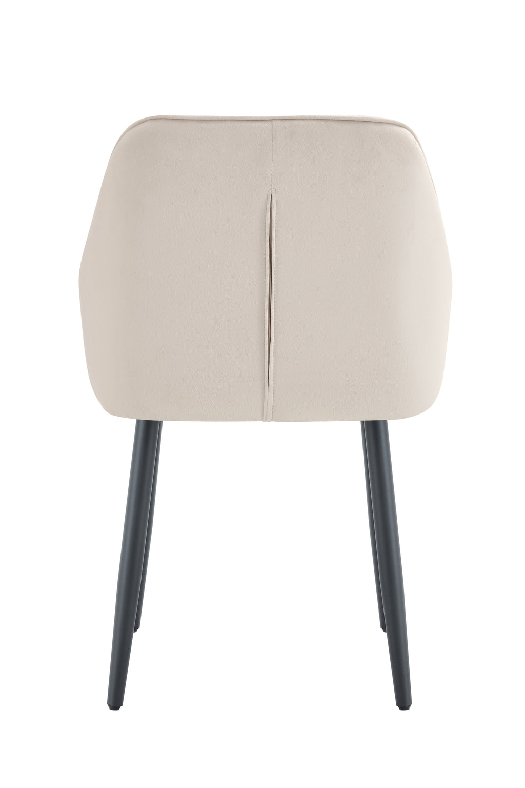 Chaise Avec Accoudoir Jade Pieds Metal Noir Velours - Beige
