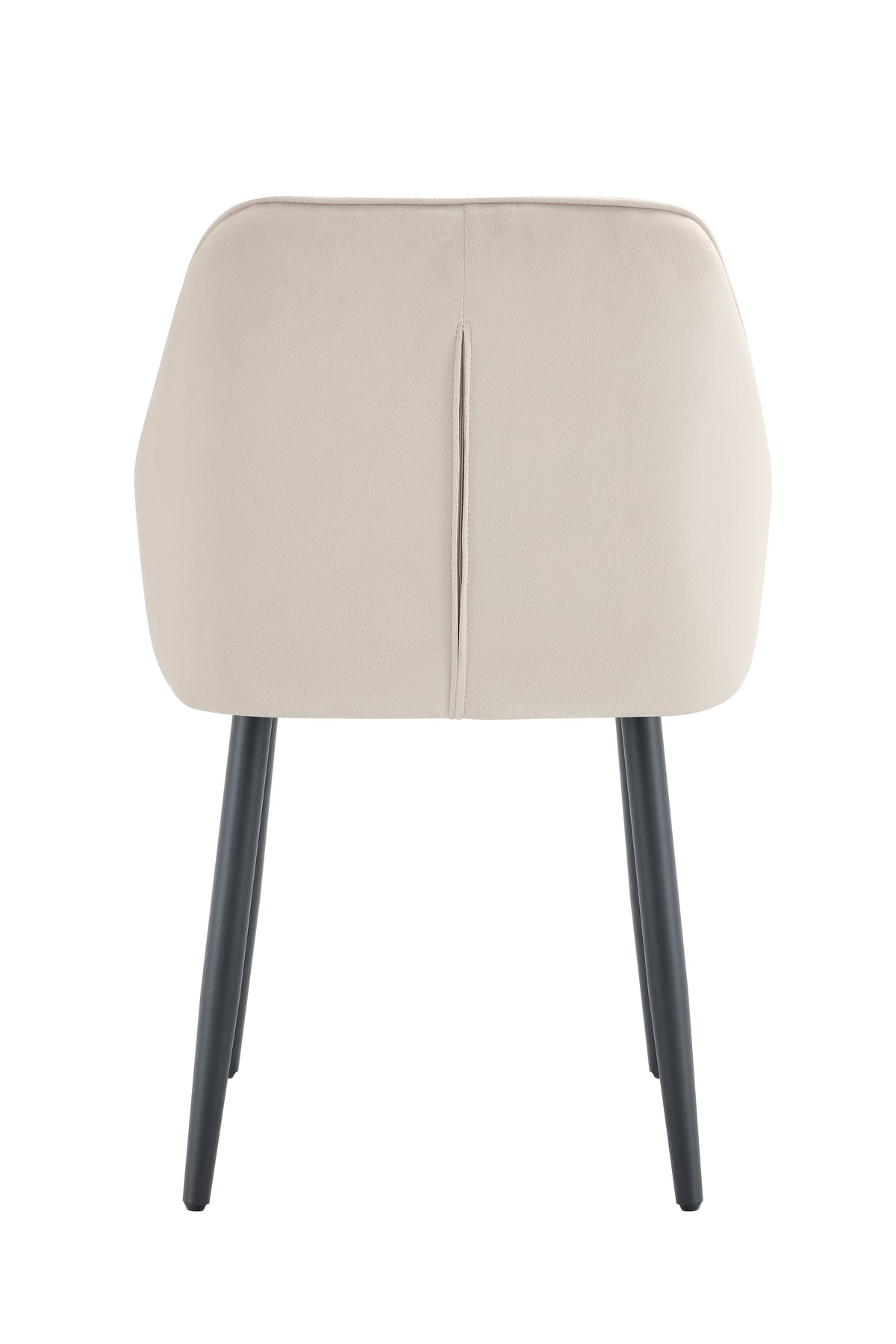 Chaise Avec Accoudoir Jade Pieds Metal Noir Velours - Beige