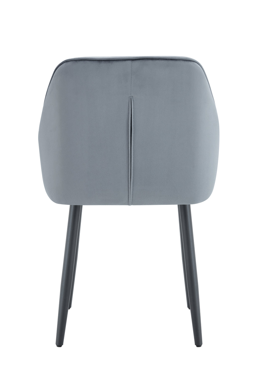 Chaise Avec Accoudoir Jade Pieds Metal Noir Velours - Gris