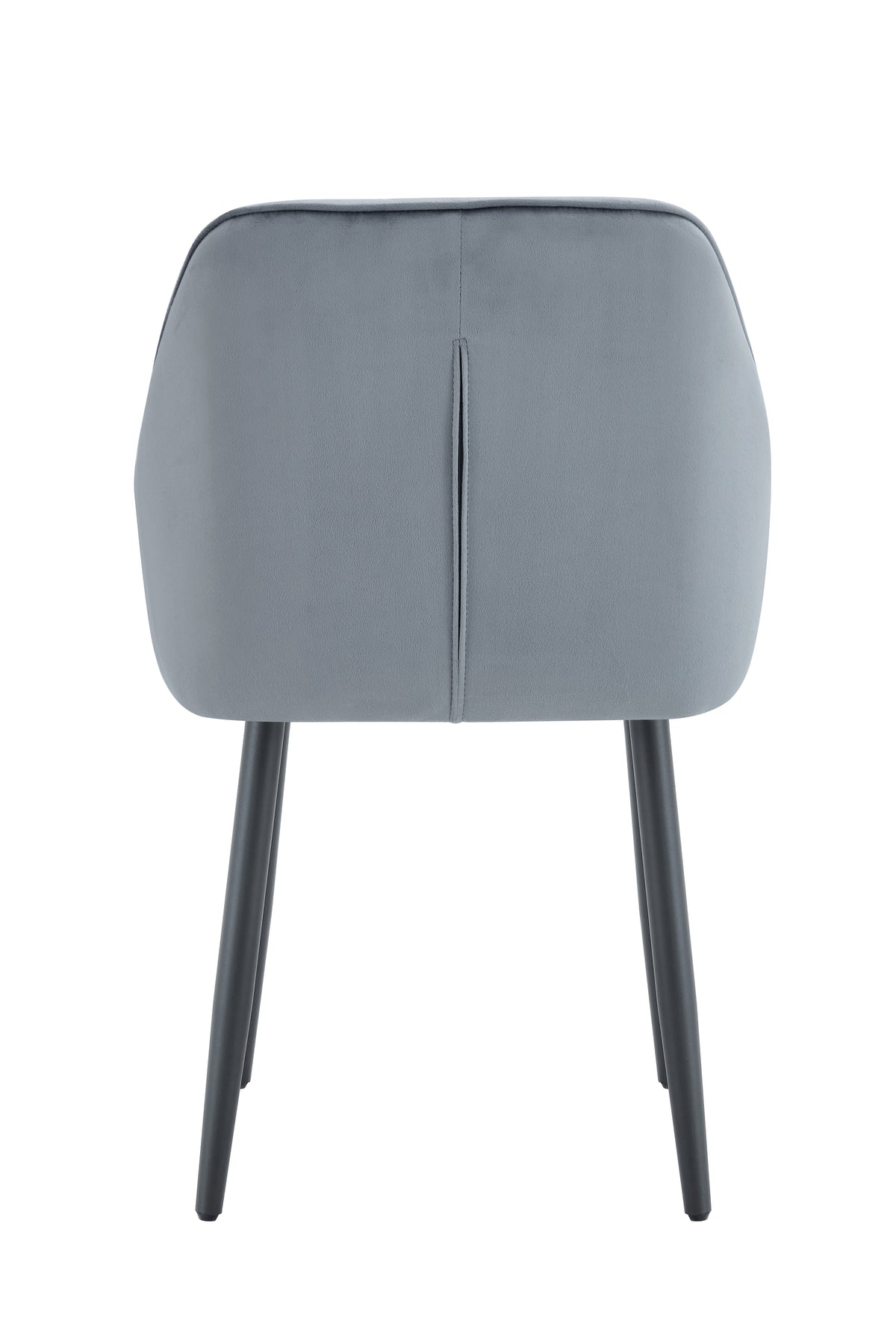 Chaise Avec Accoudoir Jade Pieds Metal Noir Velours - Gris