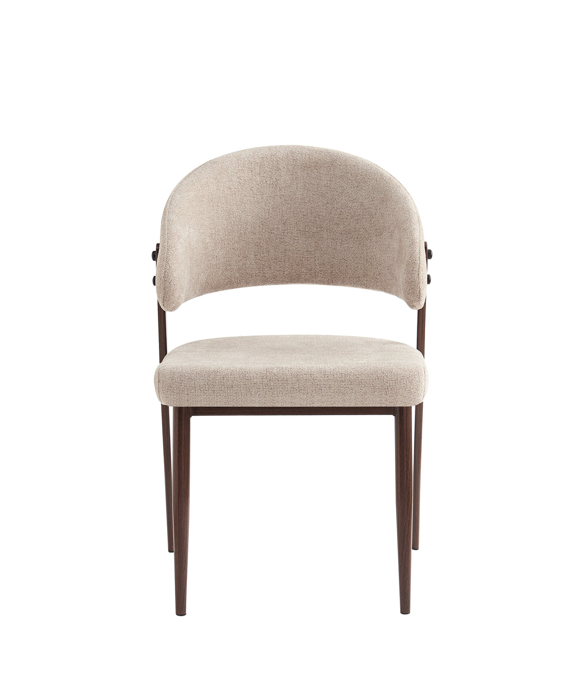 Chaise Lamia piedss Noyer Velours Glace marron avec pieds effet noyer