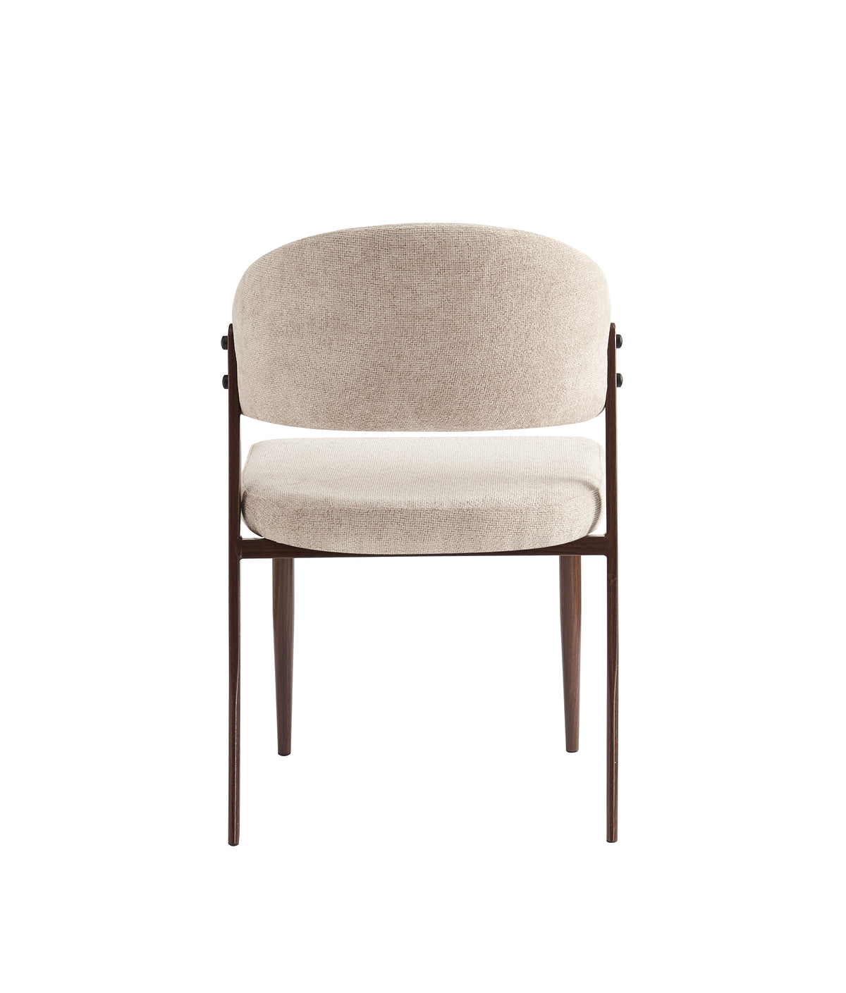 Chaise Lamia piedss Noyer Velours Glace marron avec pieds effet noyer