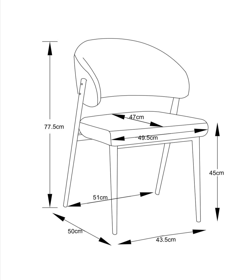 Chaise Lamia piedss Noyer Velours Glace marron avec pieds effet noyer
