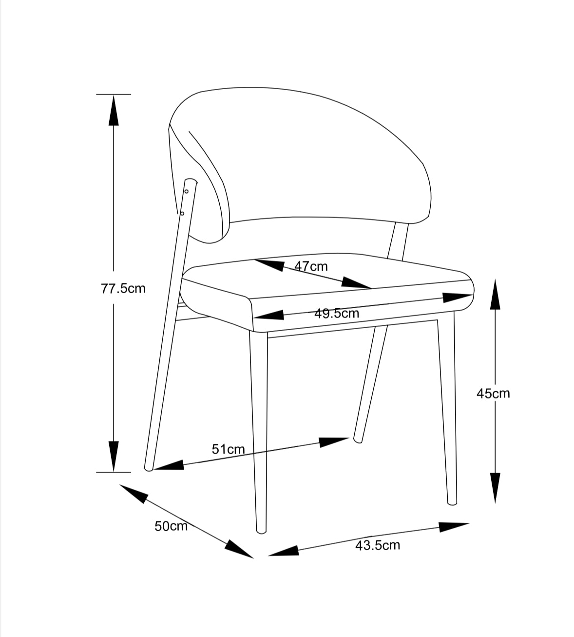 Chaise Lamia piedss Noyer Velours Glace marron avec pieds effet noyer