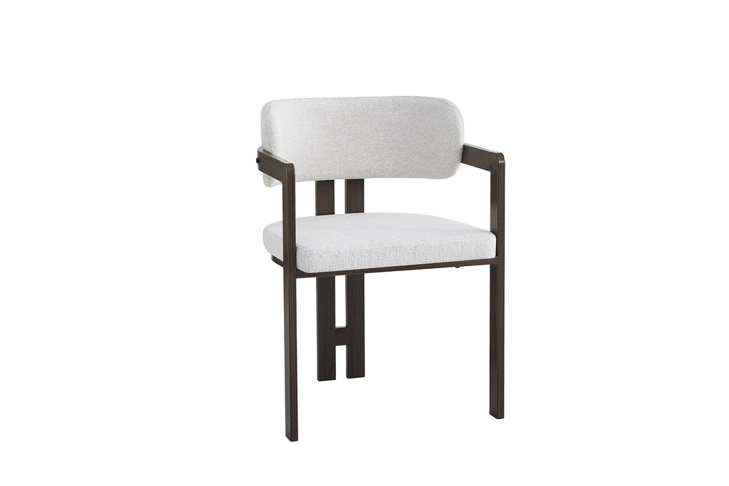 Chaise Mellow pieds Effet Noyer Assise Tweed Latte noyer