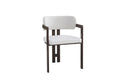 Chaise Mellow pieds Effet Noyer Assise Tweed Latte noyer