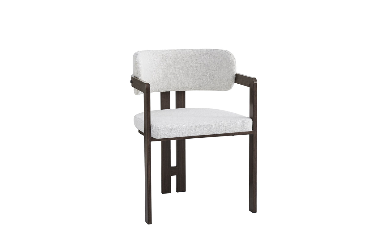 Chaise Mellow pieds Effet Noyer Assise Tweed Latte noyer