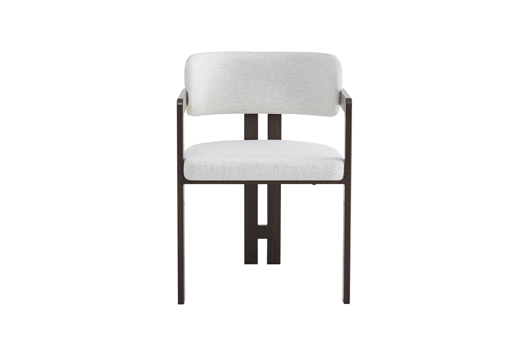 Chaise Mellow pieds Effet Noyer Assise Tweed Latte noyer