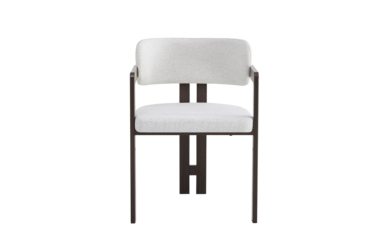 Chaise Mellow pieds Effet Noyer Assise Tweed Latte noyer