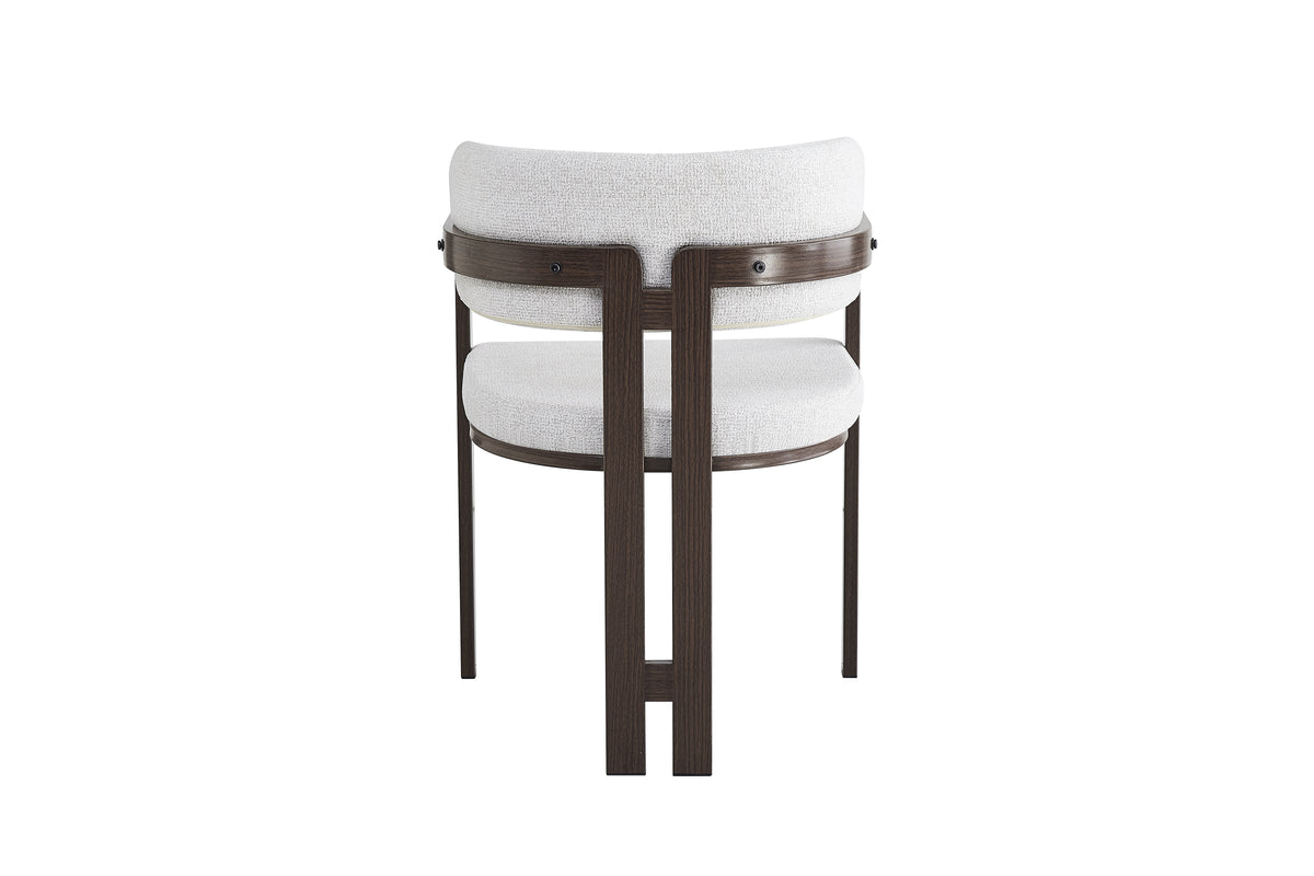 Chaise Mellow pieds Effet Noyer Assise Tweed Latte noyer