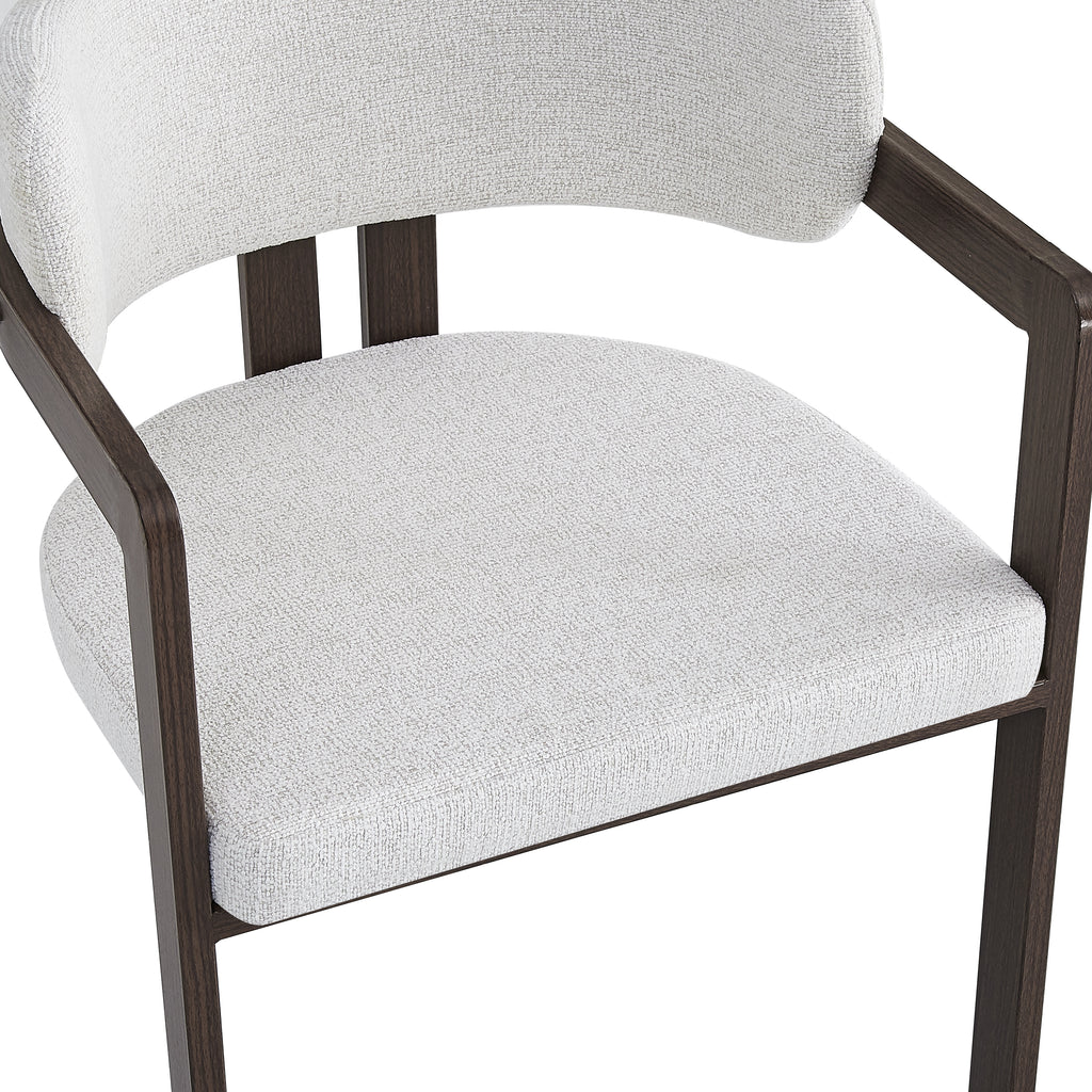 Chaise Mellow pieds Effet Noyer Assise Tweed Latte noyer