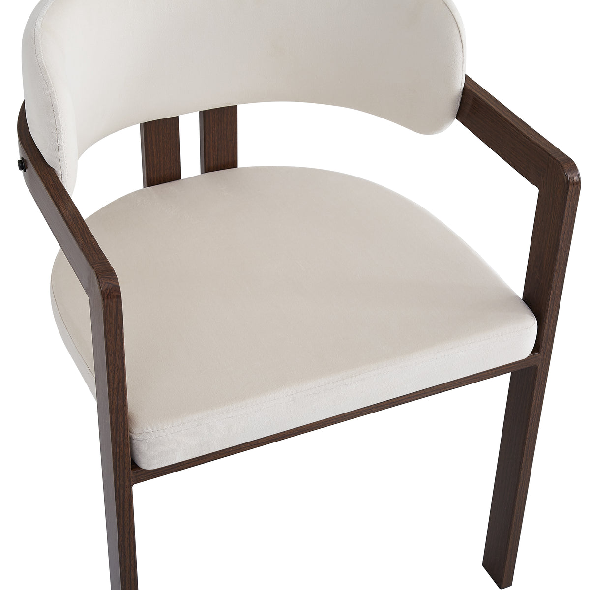 Chaise Mellow pieds Effet Noyer Assise Velours beige