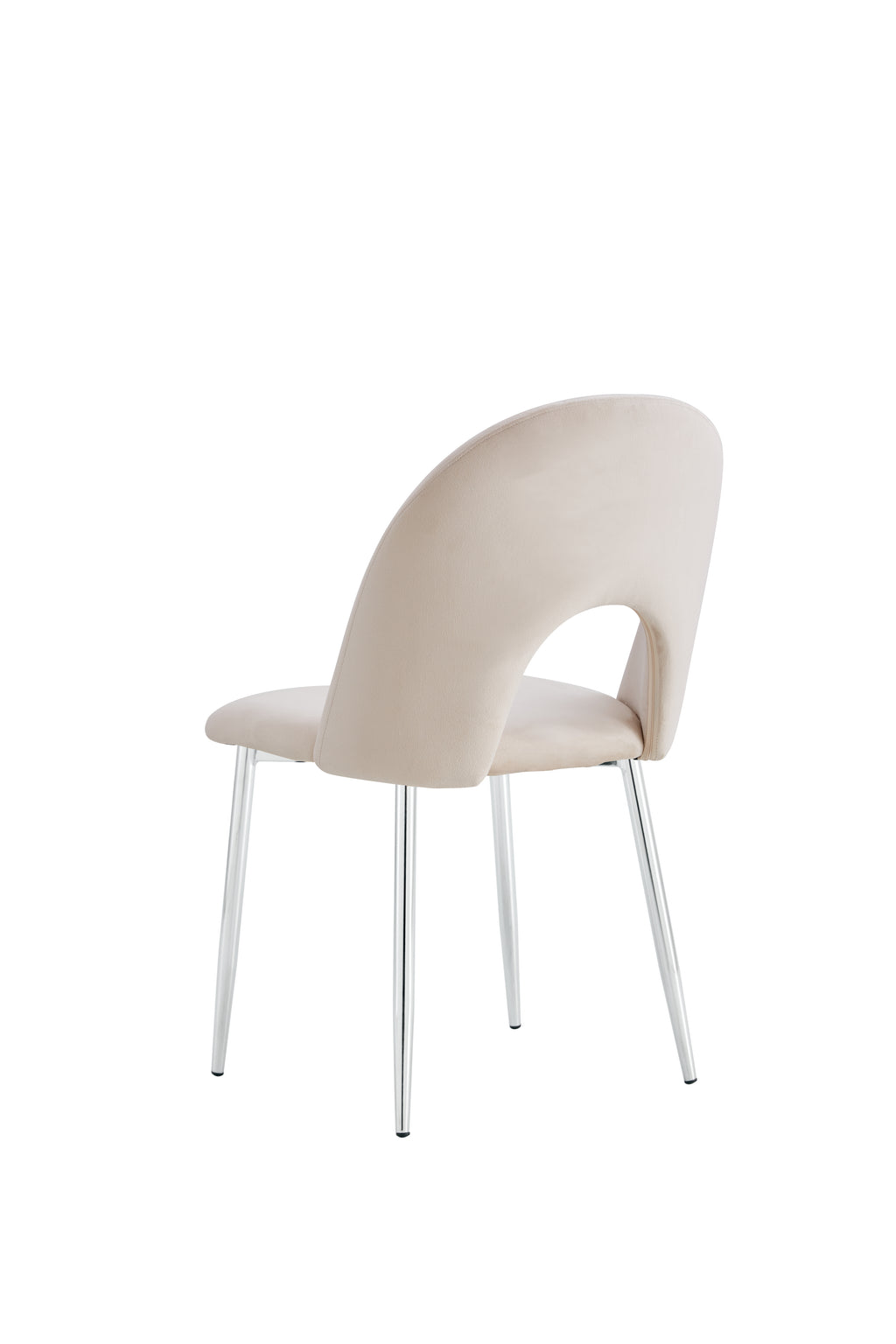 Chaise Teddy Pied Chrome - Beige
