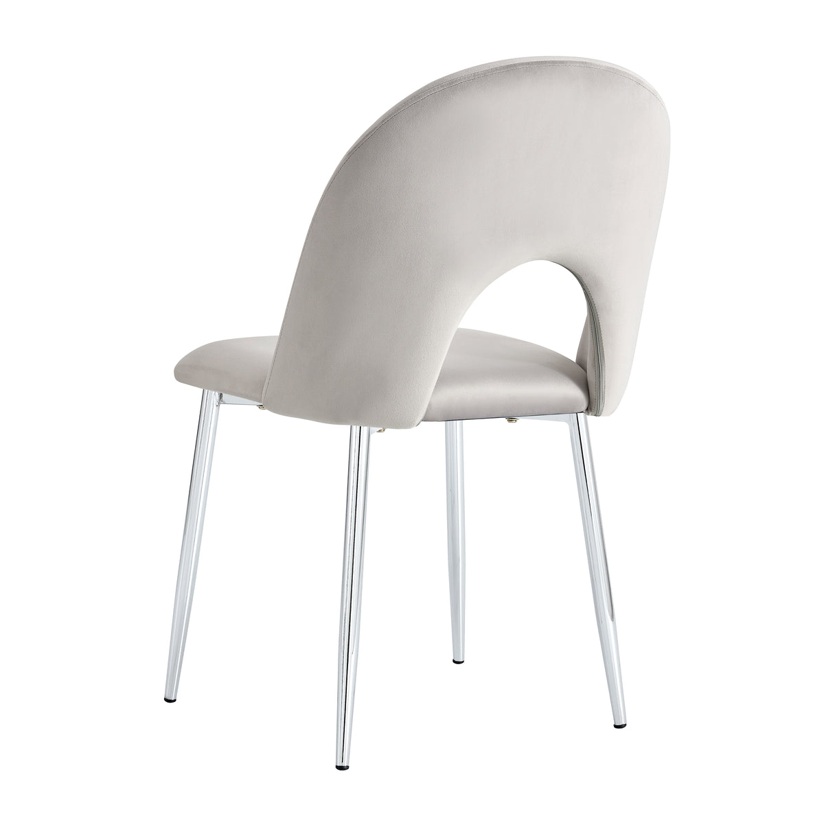 Chaise Teddy Pied Chrome - Gris